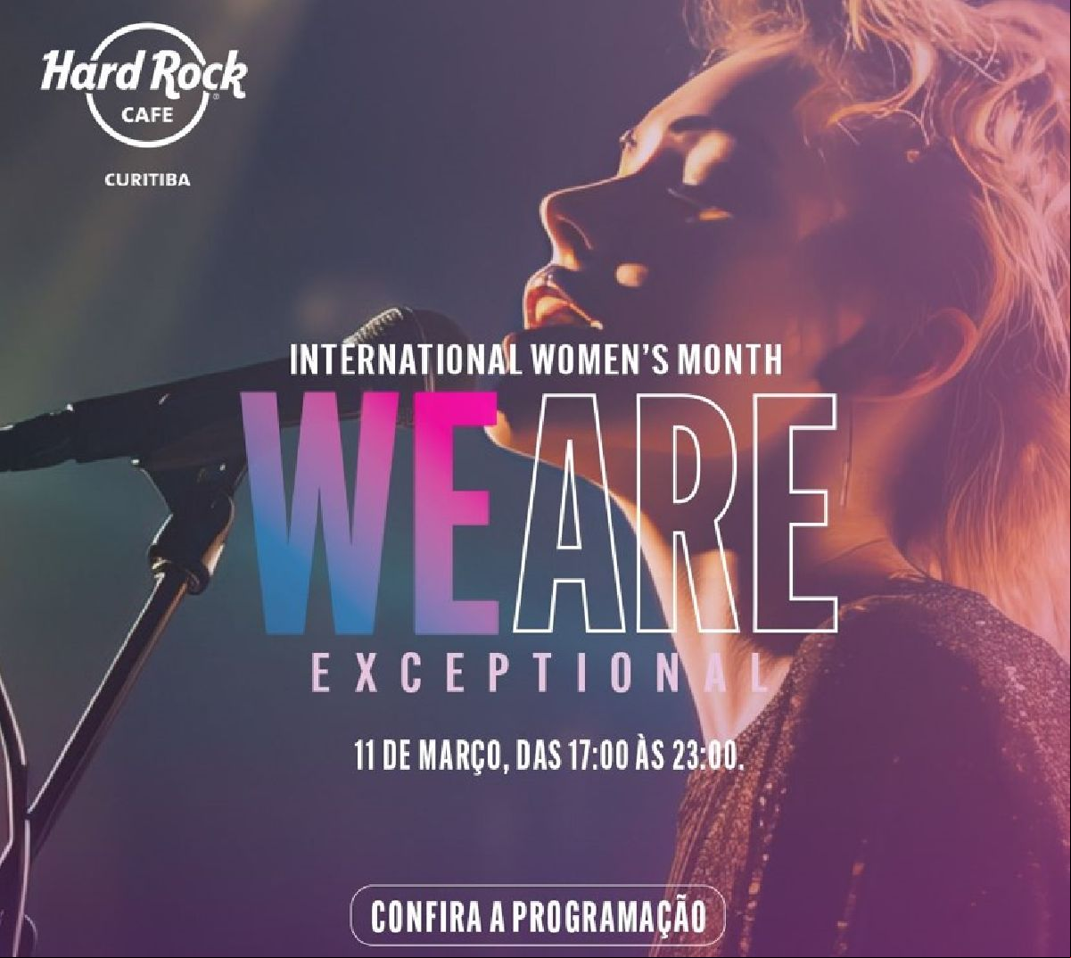 Mês da Mulher é celebrado com programação especial no Hard Rock Cafe Curitiba